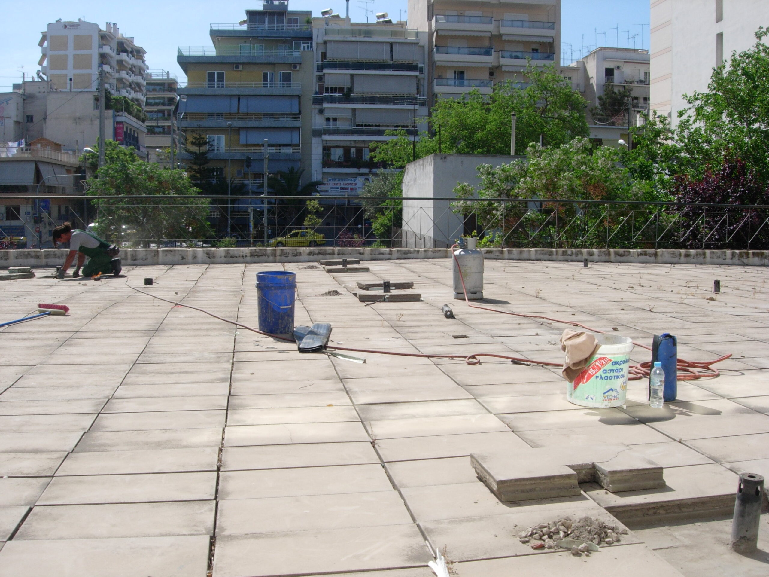 πριν την εγκατάσταση της υποδομής του φυτεμένου δώματος